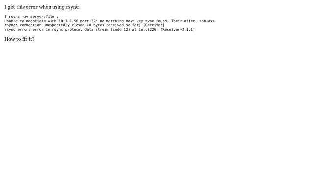 DevOps & SysAdmins: rsync: no matching host key type found. Their offer: ssh-dss смотреть онлайн