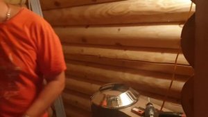 Монтаж печи и отделка парной в срубе