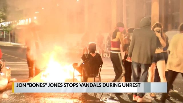 VIDEO: UFC's Jon 'Bones' Jones takes away spray cans from vandals