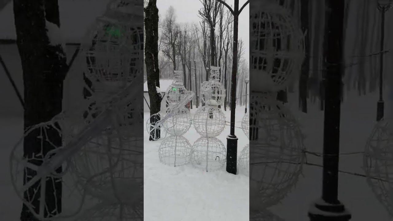Детские и спортивные площадки в парке даже в метель - не пустуют ❄️ смотреть онлайн