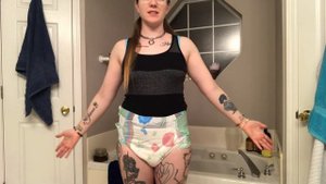 How to Put On An Adult Diaper YOURSELF || Standing || **Without using a wall**