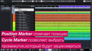 Временная шкала трек маркеров в Cubase