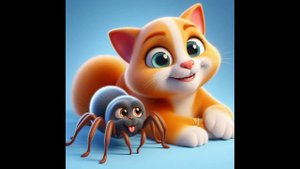 Cuentos para niños. 5.- El gato miedoso y la araña
