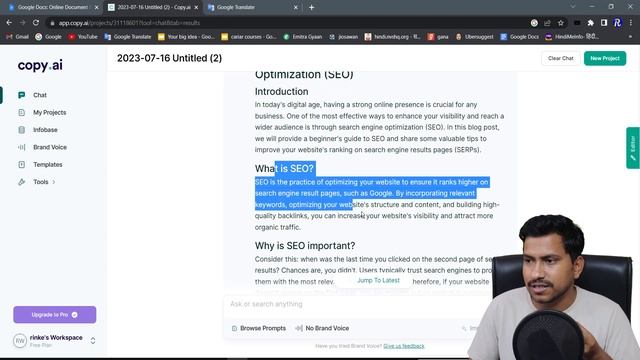 Copy.ai Review Hindi || how to use copy Ai Tool 2023 смотреть онлайн