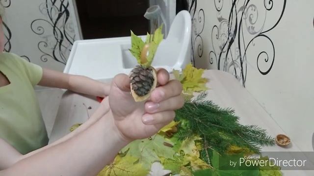 Поделка из природных материалов для школы, детского сада.