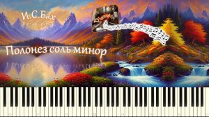 И.С.Бах - Полонез соль минор (piano tutorial) [НОТЫ + MIDI]