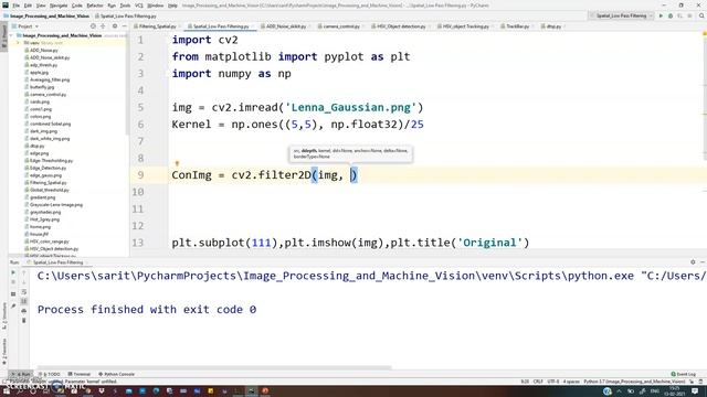 OpenCV python for Image Low Pass Filtering in Spatial Domain