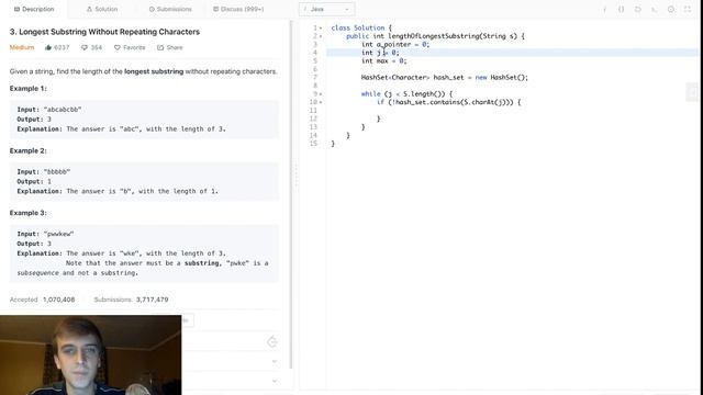 LeetCode Longest Substring Without Repeating Characters Solution Explained - Java