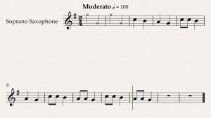 Русская народная песня "Скок, скок, поскок" видео-минусовка и ноты для саксофона-сопрано, темп 100