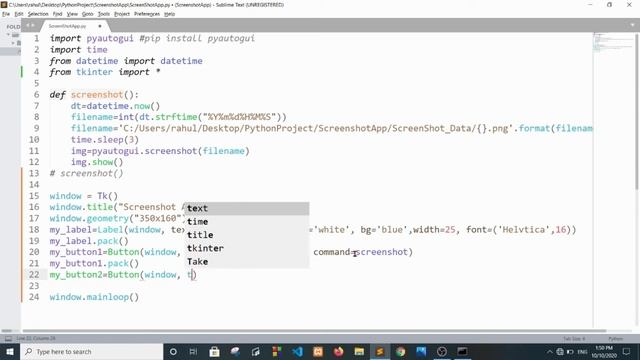 Python Project - 02 Screenshot App in Python | Screenshot GUI App In Python