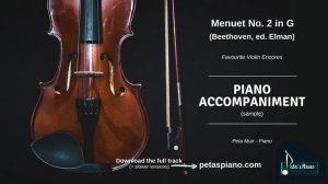 Menuet No.2 in G (Beethoven, ed. Elman) - Piano Accompaniment (sample)