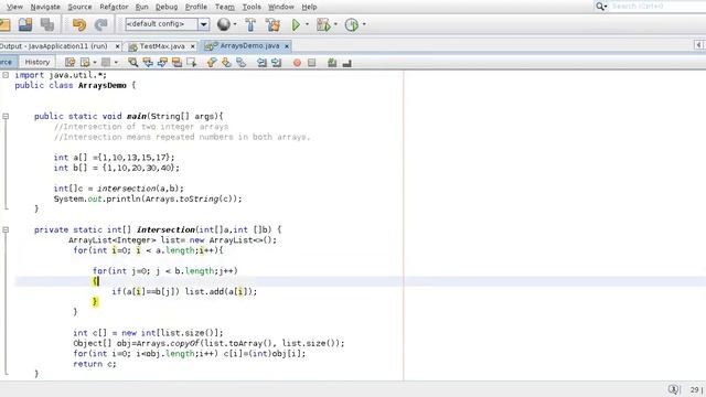 Java Arrays:Intersection of 2 Arrays смотреть онлайн