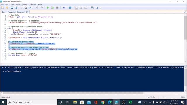 How to Export the AWS Credentials Report Using PowerShell смотреть онлайн