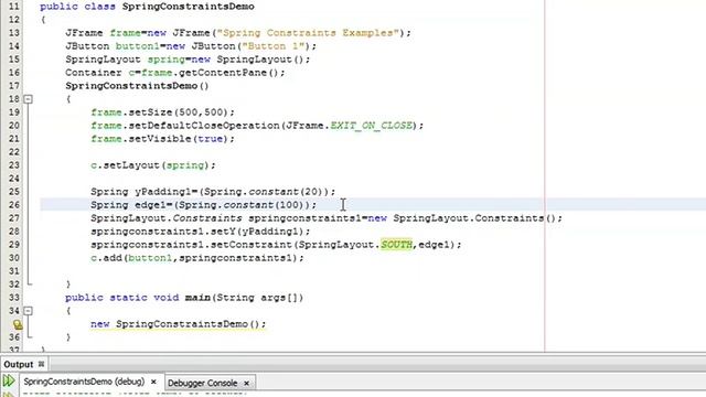Java Programming Tutorial -SpringLayout.Constraints-13- public void setConstraint(String edgeName ,
