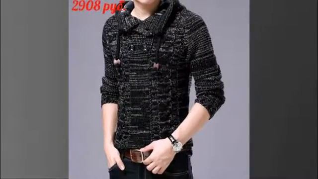 Одежда с AliExpress – Новинка! Теплый мужской свитер с капюшоном смотреть онлайн