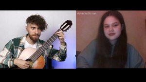 ВИРТУОЗ из РОССИИ сыграл ТЁМНУЮ НОЧЬ иностранной девушке в чат рулетке | реакция на гитару