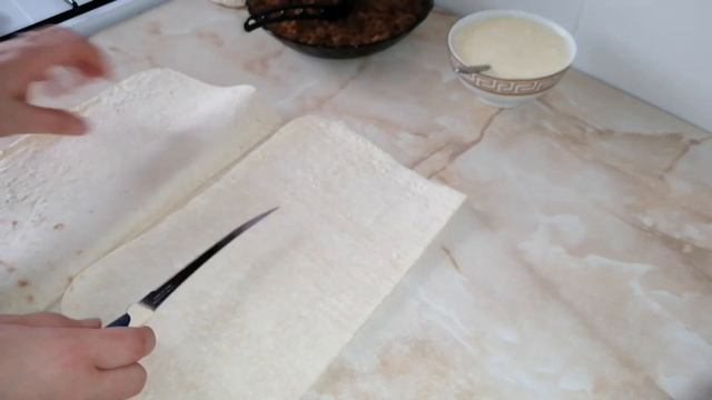 Фарш и лаваш выручают всегда.Мясной пирог из лаваша.