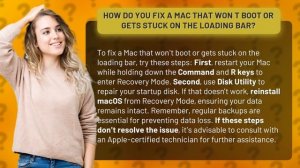 How do you fix a Mac that won t boot or gets stuck on the loading bar?