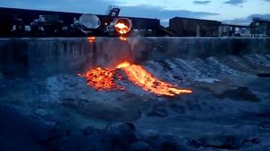 Слив доменного шлака (Днепровский меткомбинат)