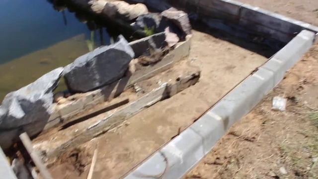 строительство биоплато на своем пруду 2 этап
