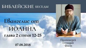 11.Евангелие от Иоанна глава 2 стихи 12-25. Протоиерей Геннадий Фаст 07.07.2018