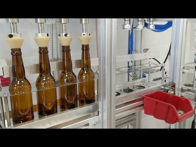 Линия розлива в стеклянные бутылки + укупорка кроненпробкой смотреть онлайн