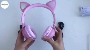 Обзор и распаковка беспроводных наушников со светящимися ушками