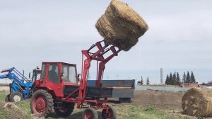 Погрузчик ПЛ-0,4 для Т-16 с вилами для рулонов