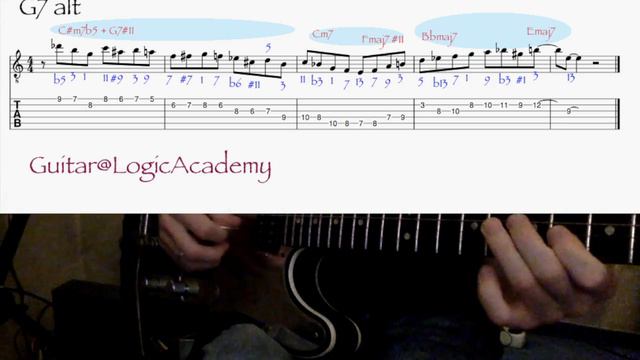 Guitar@LogicAcademy - Замена и обыгрывание аккорда G7 alt - Fusion link - смотреть онлайн
