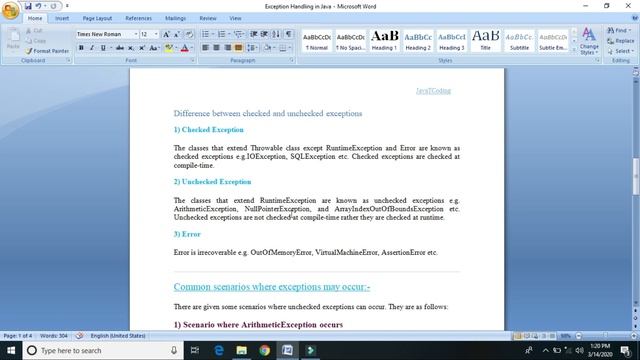 Exception Tutorial 1 #  Exception handling and exception hierarchy in java#JavaTCoding