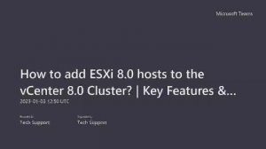 How to add ESXi 8.0 hosts to the vCenter 8.0 Cluster? | Key Features | Cluster Use Cases