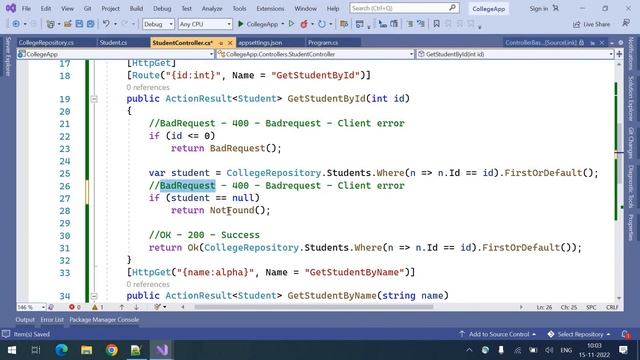 Part 10 Status codes from end points Web/REST API || Asp.Net Core Web API Tutorials C#