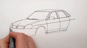 Автомобиль Лада Приора ВАЗ-2170 ★ Как Нарисовать Машину Ладу Приору седан поэтапно