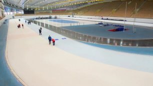 Заливка льда в Конькобежном центре "Коломна"таймлапс