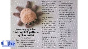 Free crochet pattern - amigurumi jumping spider (Halloween decoration, DIY gift)