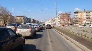 Кемерово. Автобус 19 - "КОРМЗ (ДСК)". Bus route 19, destination - "KORMZ(DSK)".