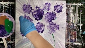 Painting Flowers with a Plastic Bag | Abstract Art | Fluid Art