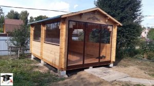 монтаж мягких ( гибкие, жидкие) окна на Беседку из дерева