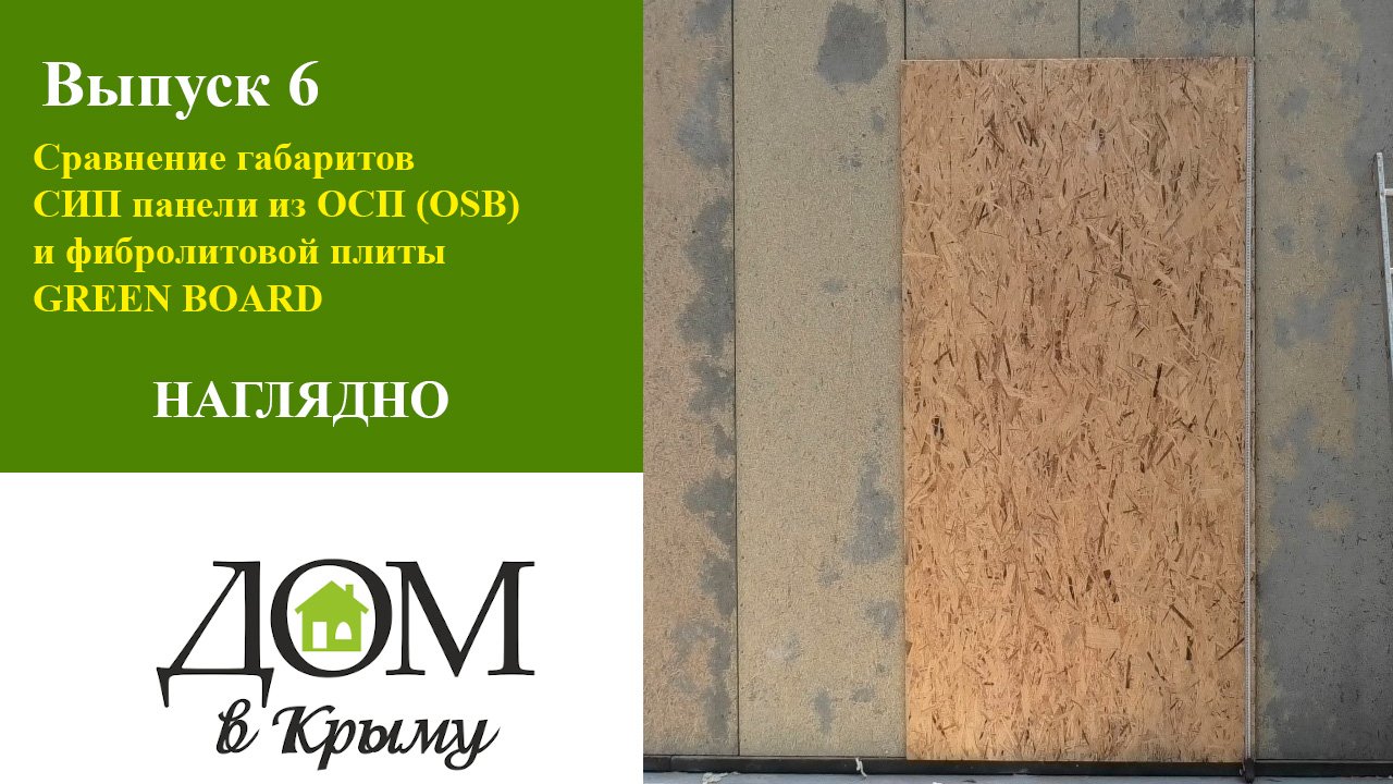 Сравнение габаритов СИП панели из ОСП (OSB) и фибролитовой плиты GREEN BOARD