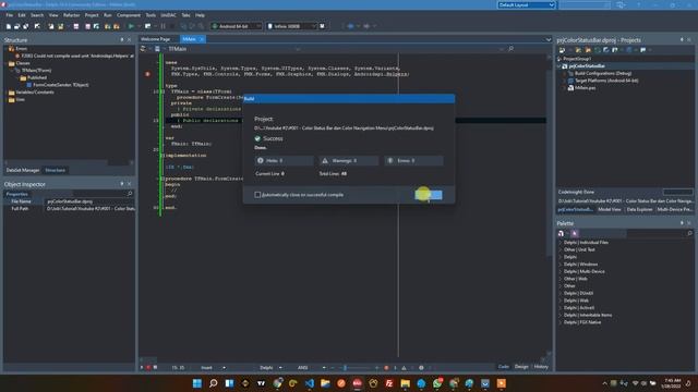 001 - Delphi Firemonkey - Color Status Bar & Color Navigation Bar смотреть онлайн