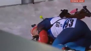 Биатлон Женщины Финиш Екатерины Юрловой / Biathlon Kontiolahti Women Finish Catherine Yurlova