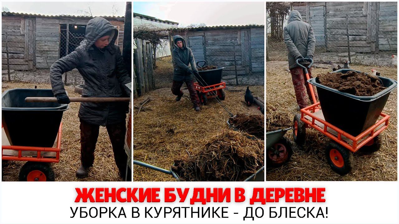  Женские будни в деревне: уборка в курятнике - до блеска!