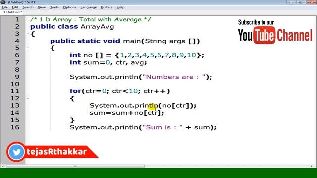 Java Program - 26 | How to find Sum and Average values of 1D Array ? смотреть онлайн