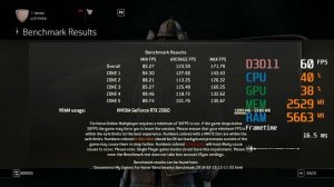 GeForce RTX 2060 -- Intel Core i5-3470 -- For Honor Benchmark