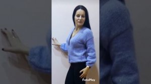 Пух Норки+Мохер+микро-Пайетки. Кардиган со спущенным плечом.