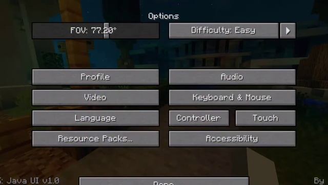 Java-ui in Minecraft pocket edition