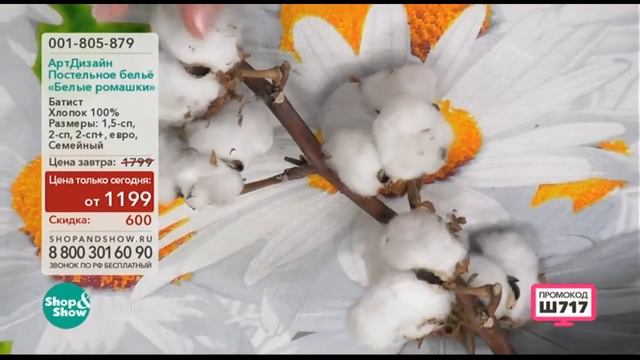 Shop & Show (Дом). 001805879 АртДизайн Комплект постельного белья «Белые ромашки» смотреть онлайн