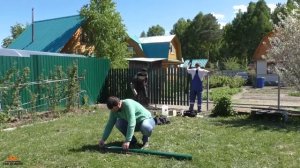 Как сделать забор из металлоштакетника без натягивания нитки.