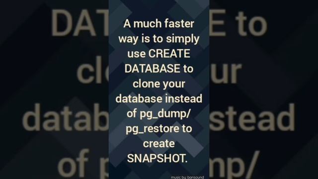 PostgreSQL snapshot/ database cloning