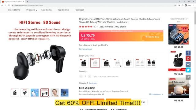 TWS Original Lenovo QT82 Ture Wireless Earbuds Touch Control Bluetooth Earphones Stereo HD Talking смотреть онлайн